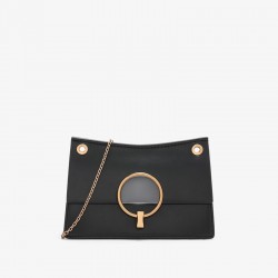 Charles Keith Metal Half Round Lady Chain Shoulder Bag Black